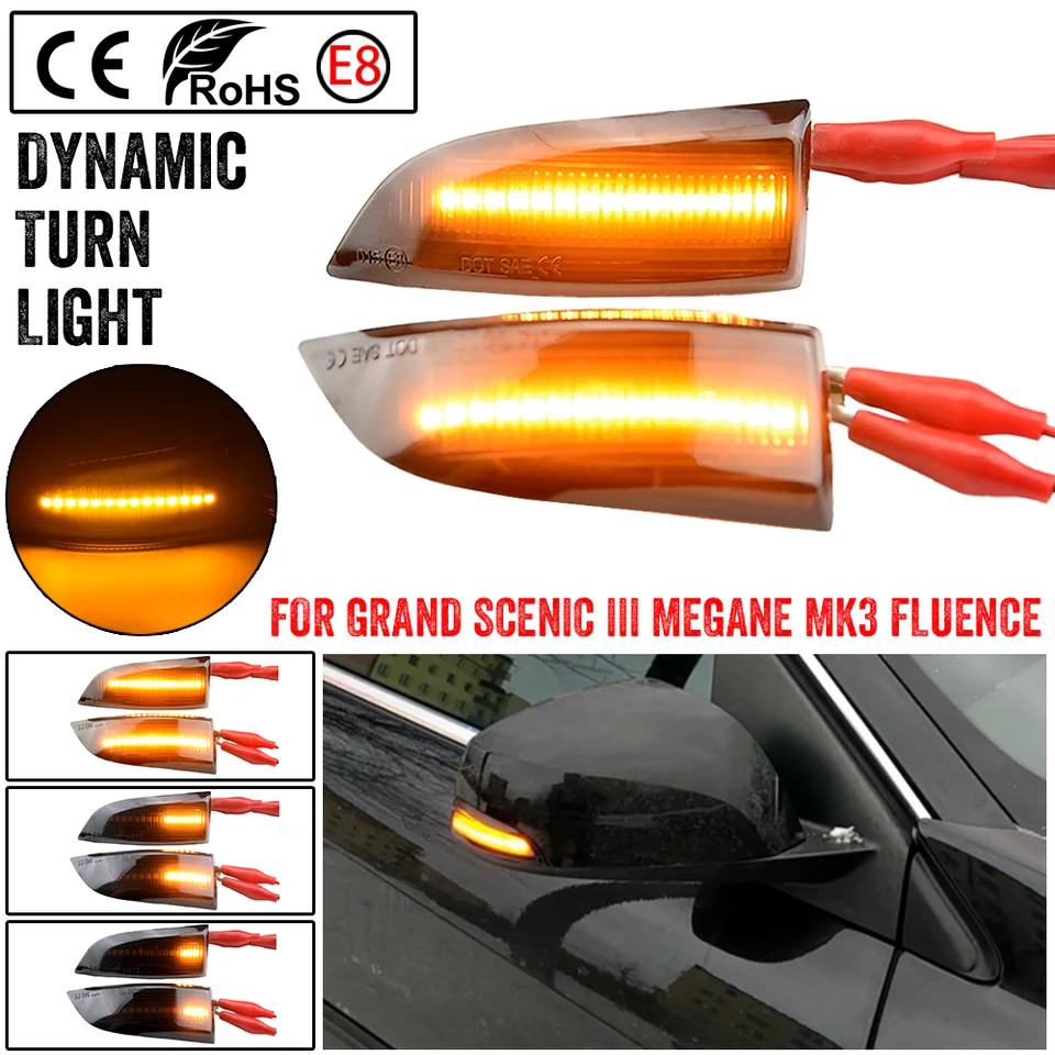 LED Dynamic Turn Signal Light Side Mirror Blinker Indicator Light For Renault Megane MK3 Scenic - View #2