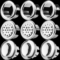 12/1PCS พลาสติกห้องน้ําห้องครัวอ่างล้างหน้าล้นฝาครอบแหวนเปลี่ยน Chrome Hole รอบท่อระบายน้ําอ่างล้างหน้าอุปกรณ์เสริม 1