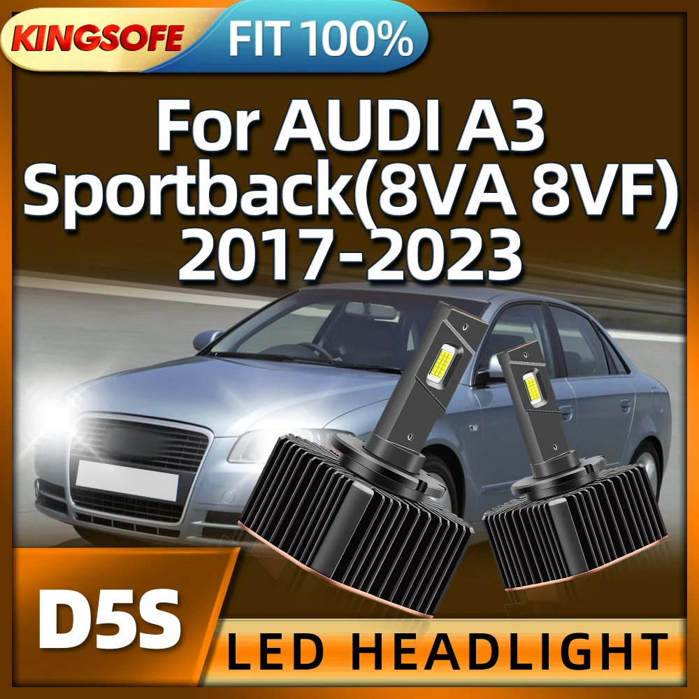 

Roadsun 2X LED Car Headlight Bulb 6000K D5S Lamp 30000LM For AUDI A3 Sportback 8VA 8VF 2017 2018 2019 2020 2021 2022 2023