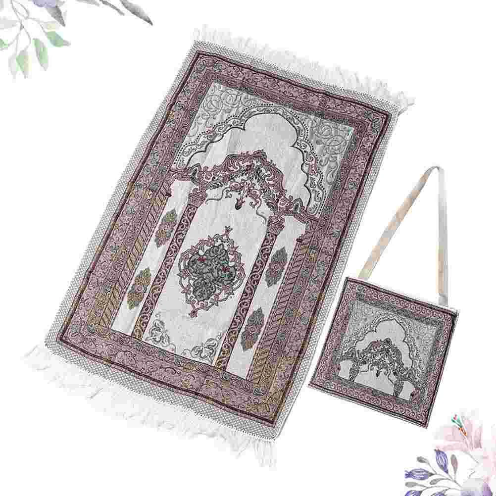 

Muslim Prayer Rug Islamic Mat for Muslim Prayers ( with Bag ) Mats