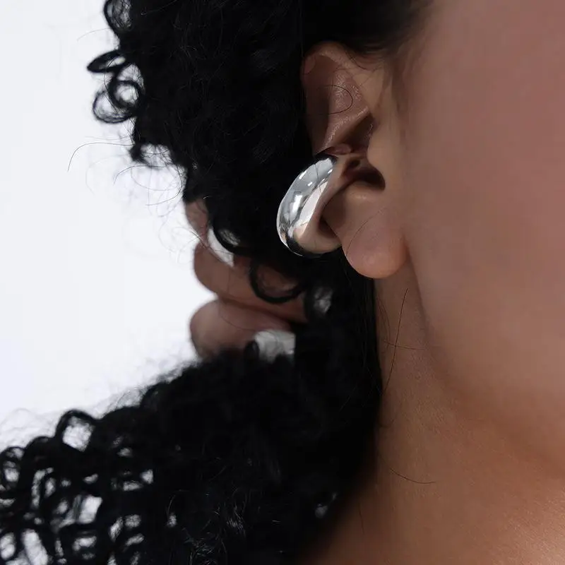 Ear Clip Earrings Clip Earrings Ear Clip Ear Accessories Punk Non Piercing Stainless Steel Gold Color Chunky Ear Cuff Unisex