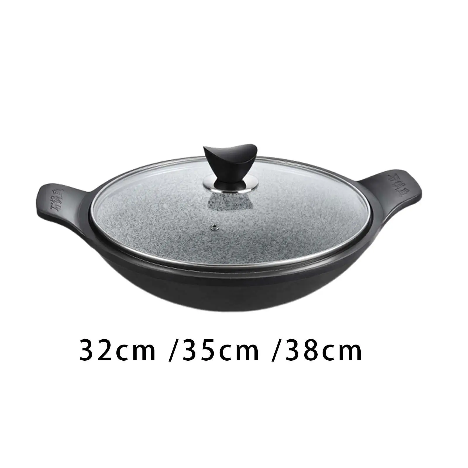 Korean Stone Pot with Glass Lid Reusable for Bibimbap Soup Pot, Cookware, Stone