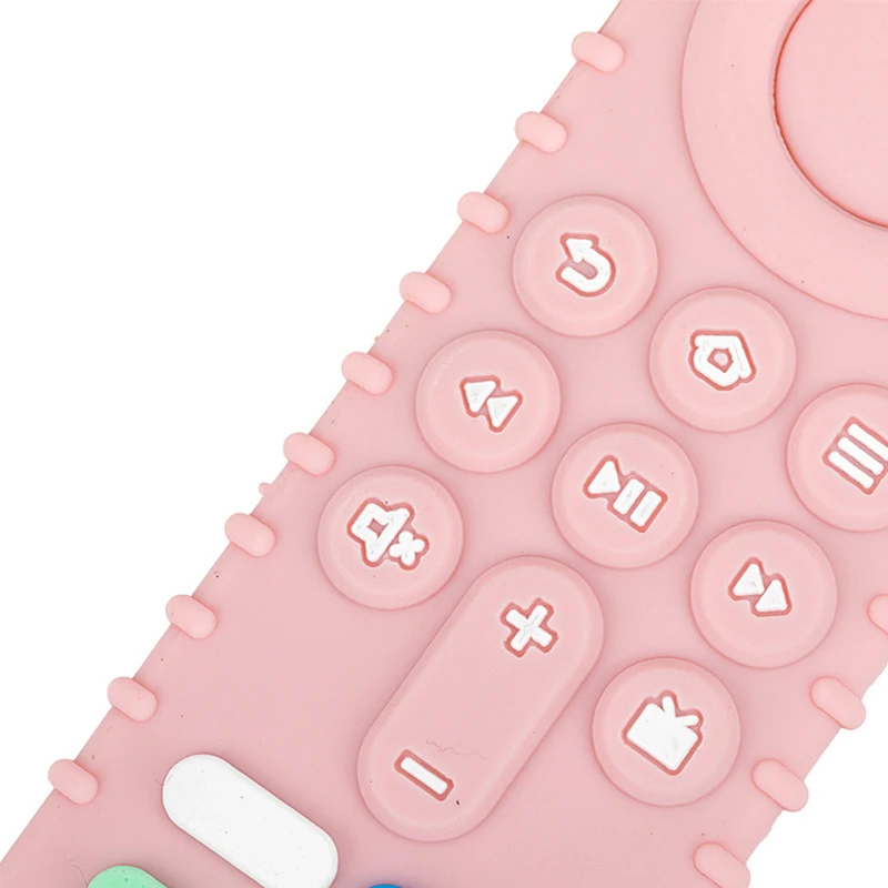 Silicone Baby Teething Toys Chewing Toy TV Remote Control Shape for Girls Baby Toddler Early Educational Sensory Development Toy