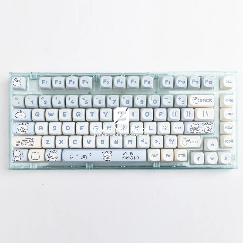 139 Keys/set Band Puppy Key Cap Cute Gradient MOA Profile Little Warp Heat Thermal Sublimation Mechanical Keyboard Customization