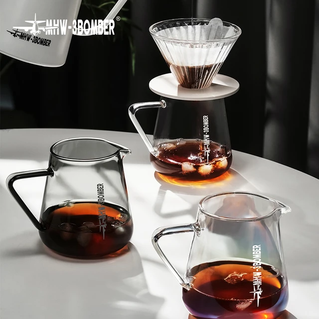 MHW-3BOMBER 500ml Coffee Server Glass Coffee Pot Espresso Dripper Pour Over Maker Brewer Pot Clear Chic Home Kitchen Accessories 3