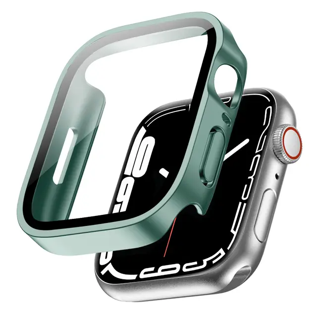 Glass+Case For Apple Watch 42 46mm 45mm 41 49 44mm 40 mm straight edge Screen Protector Cover Case iWatch SE 6 7 8 9 10 11 Ultra - Image 19