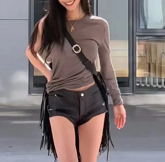 

Женская двухслойная трикотажная футболка с длинным рукавом, удобный легкий Модный Топ высокого качества, весна-лето 2024