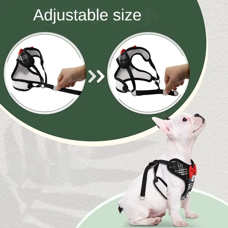 Dog Collar Pet Harness Leash Set Pet Harness Set Dog Traction Rope Bow Dog Collars Necktie Traction Rope Christmas Pet Harness for Small Medium Dogs Cat Chest Strap Dog Accessories Gifts