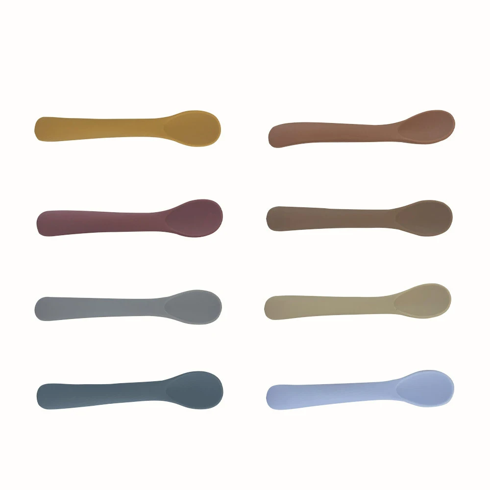 Baby Soft Silicone Spoon Food-grade Silicone Children's Supplementary Feeding Training Spoon Long-handle Silicone Feeding Spoon 2