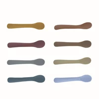 Baby Soft Silicone Spoon Food-grade Silicone Children's Supplementary Feeding Training Spoon Long-handle Silicone Feeding Spoon 2