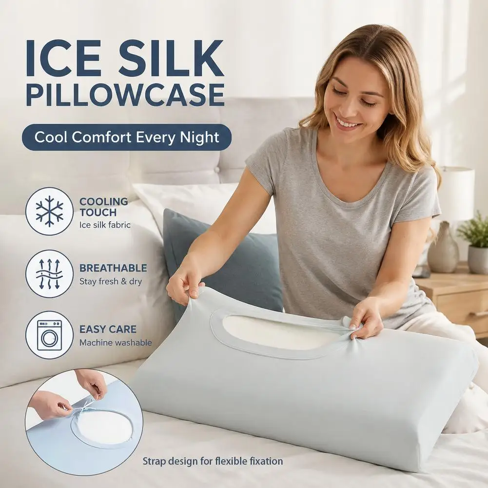 Silky Soft Cooling Pillowcase for Enhanced Comfort & Breathability