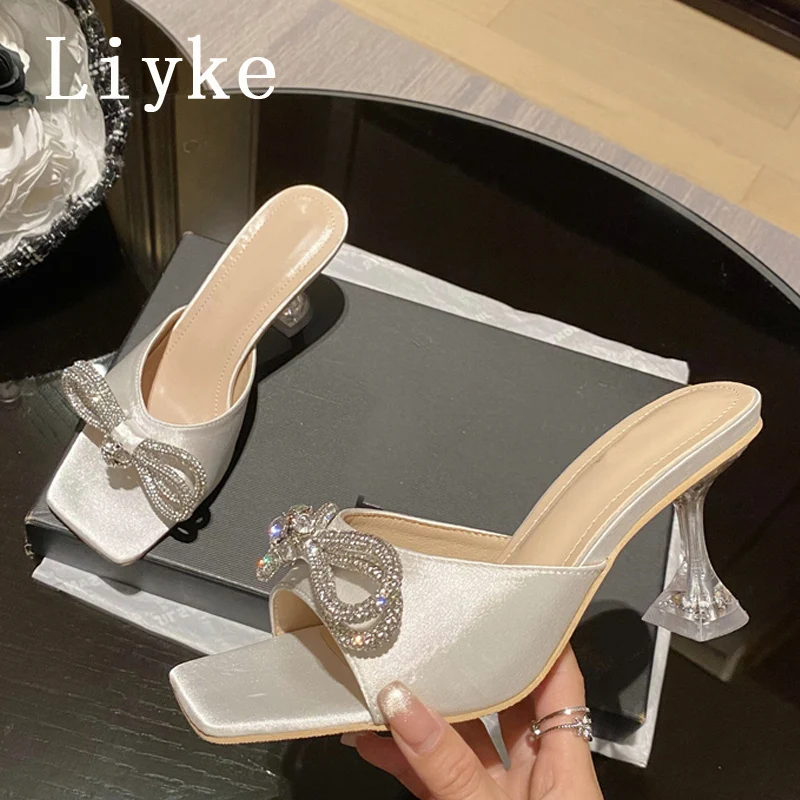 Sandals Silver Transparent Heel Silver Sandals Slippers Silver