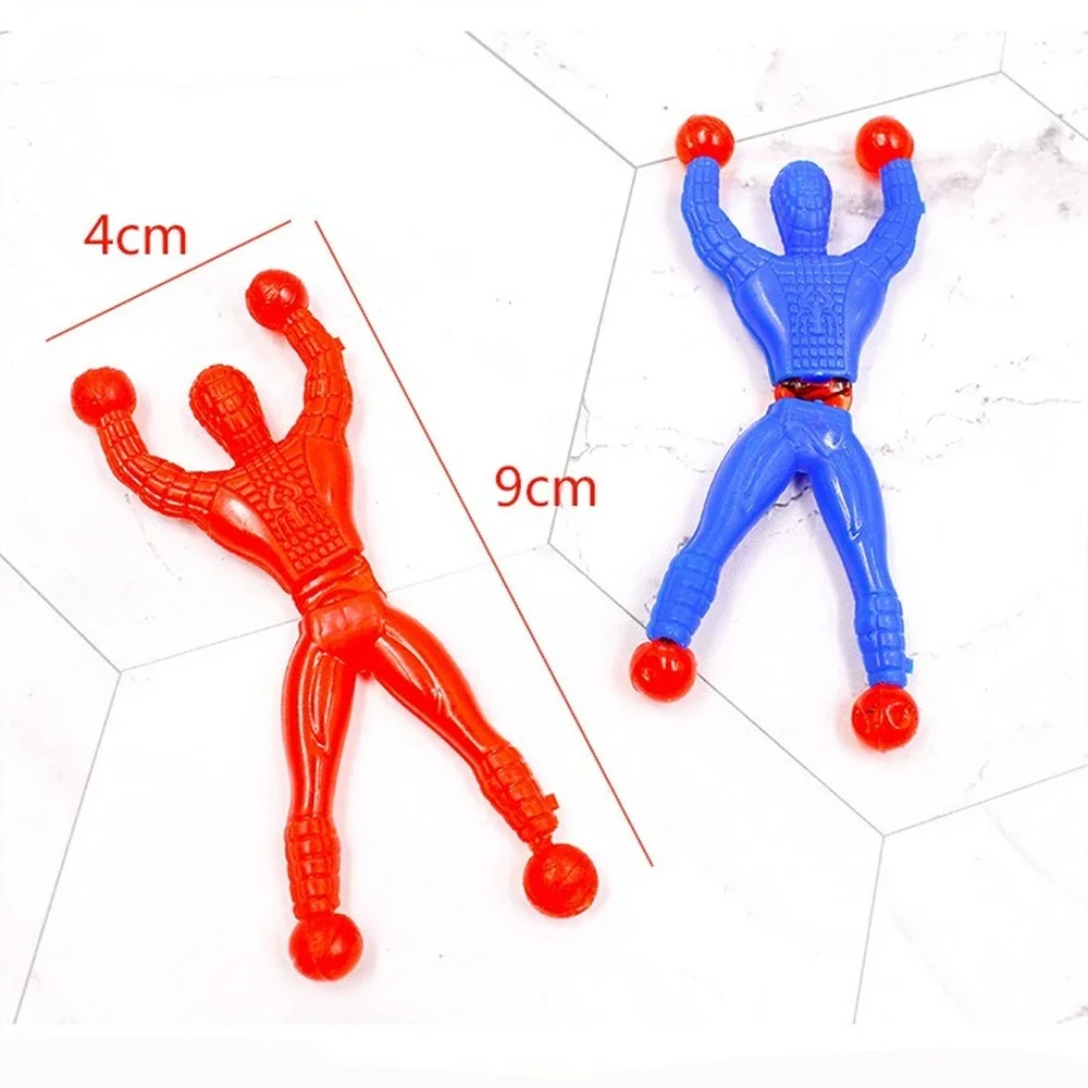 5 Pcs 9cm Prank Joke Toy Colourful Funny Viscosity Personage Halloween Kids Children Gags & Practical Jokes Wall Climbing Man prank toys