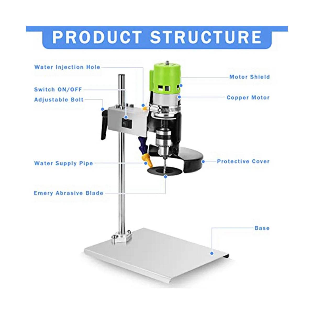 Glass Bottle Cutter Wine Bottle Cutting Grinding Drilling Machine with 12 PCS Abrasive Blades for DIY, 110V 150W,US Plug 2