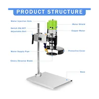 Glass Bottle Cutter Wine Bottle Cutting Grinding Drilling Machine with 12 PCS Abrasive Blades for DIY, 110V 150W,US Plug 2