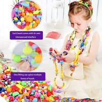 188-608pcs Pop Beads Children Girls Princess Jewelry Making Kit Creative Necklace Bracelet Rings DIY Ideal Christmas Birthday Gi 2