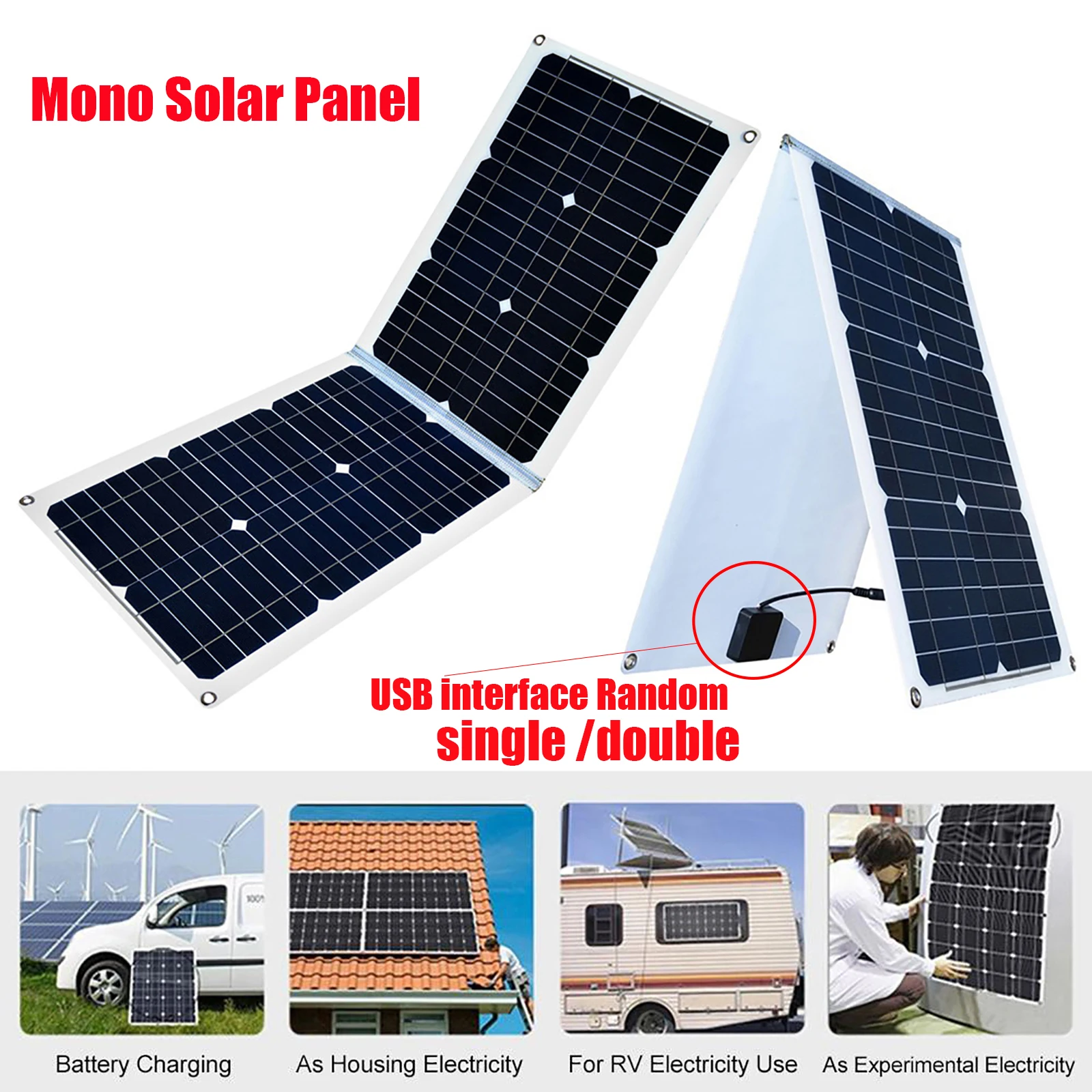 Kit completo de Panel Solar, sistema de alimentación de 12V a 110V/220V,  4000W, inversor sinusoidal modificado, con juego de Controlador Solar de 30A