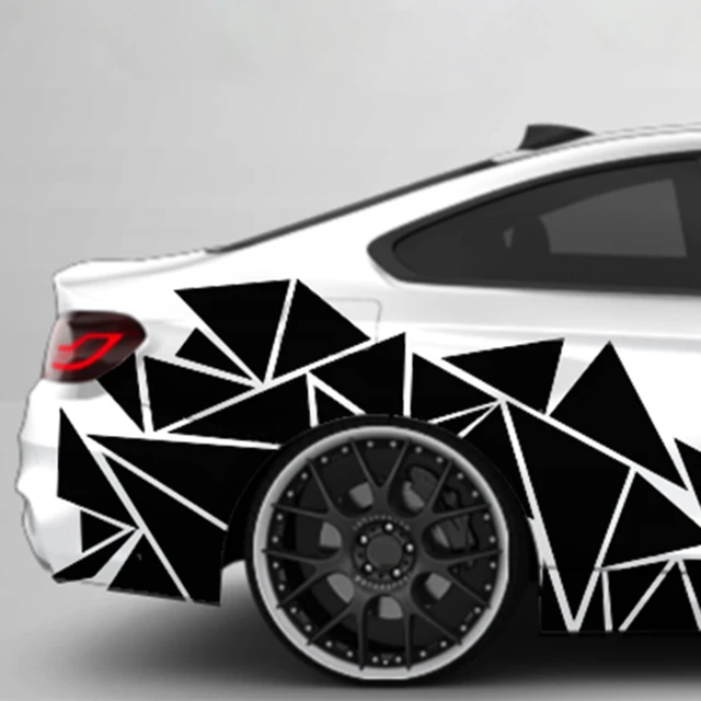 Universel 60 cm x 200 cm Auto voiture coté corps autocollants décalcomanies  vinyle graphique décor (noir)