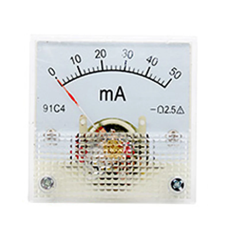 91C4- mA DC Pointer type milliammeter 1mA 5mA 10mA 50mA 100mA 200mA 300mA 500mA Analog Mechanics Plate table Ammeter