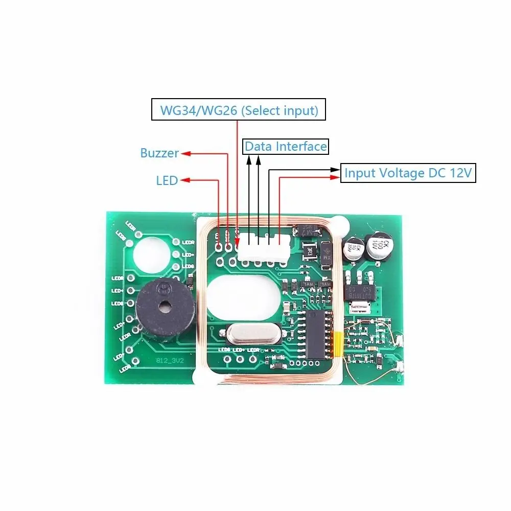 IC+ID RFID 리더 모듈 이중 주파수 3.3V/5V 무선 리더 125kHZ/13.56MHZ WIEGAND,UART IC 카드 리더