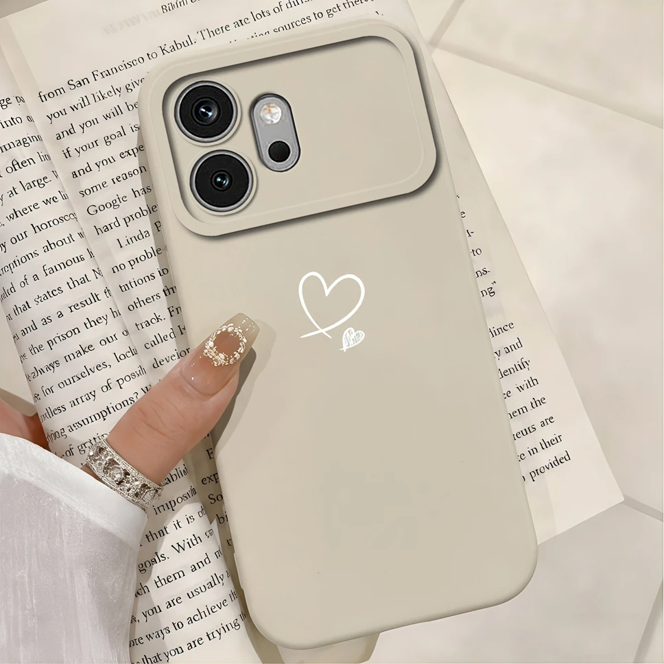 Multicolor Hearts Print Liquid Silicone Soft Shockproof Protective Phone Case