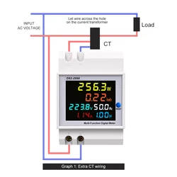 Multi-Functional Din Rail AC Energy Monitoring Meter - AC 40-300V 100A (External CT)