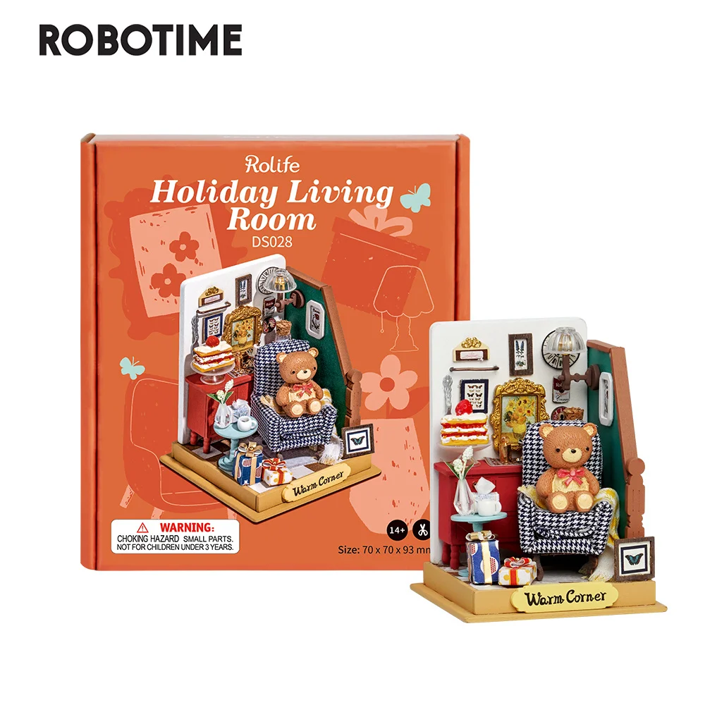 

Robotime Rolife Miniature Dollhouse DIY Wooden House Little&Warm Space II Birthday Xmas Gifts 3D Toys For Kids Girls DS028-DS030