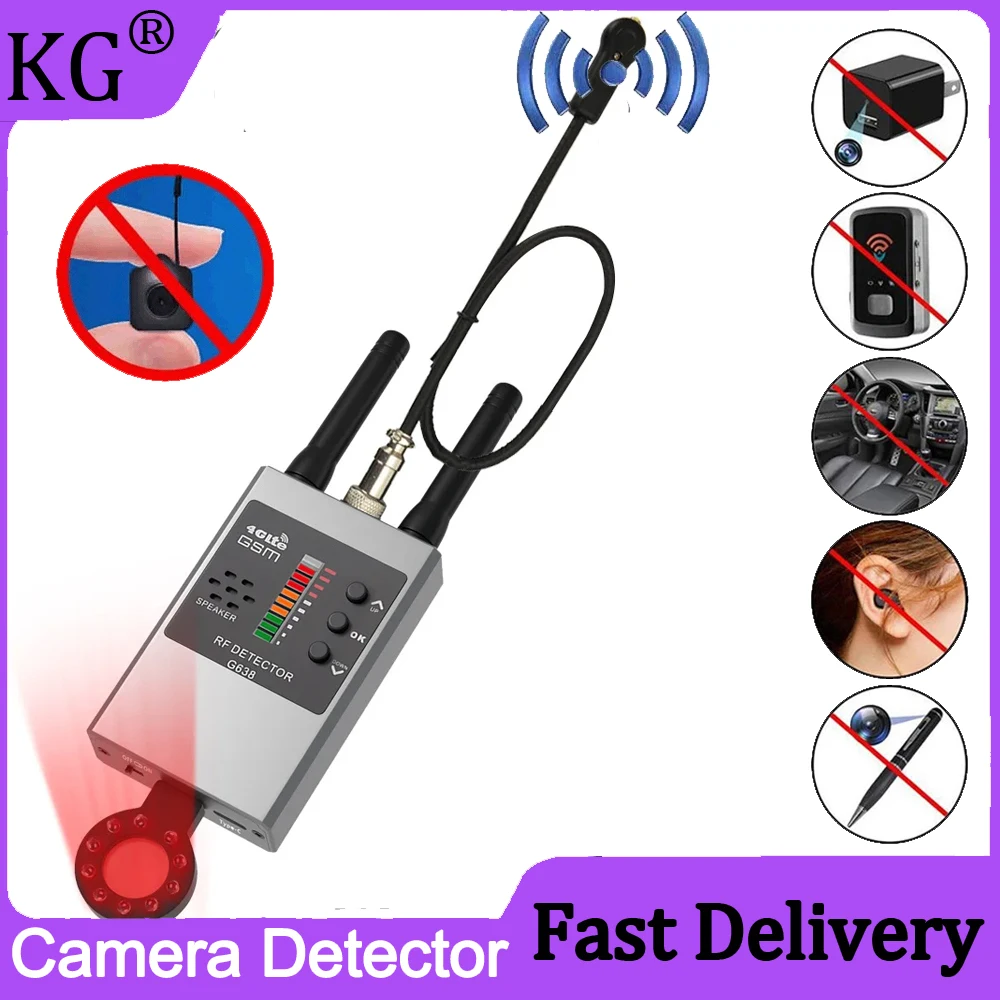 

Spy Hidden Camera Detector Profession Anti Spy Gadgets Eavesdrop Pinhole Audio Bug GSM Device Finder RF Signal Detector With IR