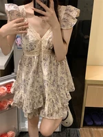 Sweet Princ Sle Women's Lace Nightgown Set with Chest Pad V-Ne ort Pants Cotton Summer Spwear Casual Home Clothes - Image 5