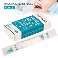 50pcs/box Threaders Tooth Floss Toothpick Tool Floss Holders Between Orthodontic Braces Bridge Hilo Dental Oral Clean 1