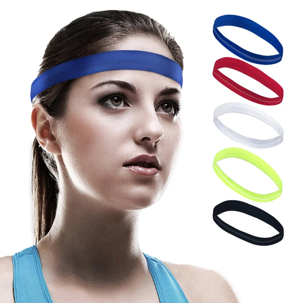1Pcs Non-Slip Elastic Sport Headband Black Stretchy Hair Band Sports Yoga Running Headband For Women Girls