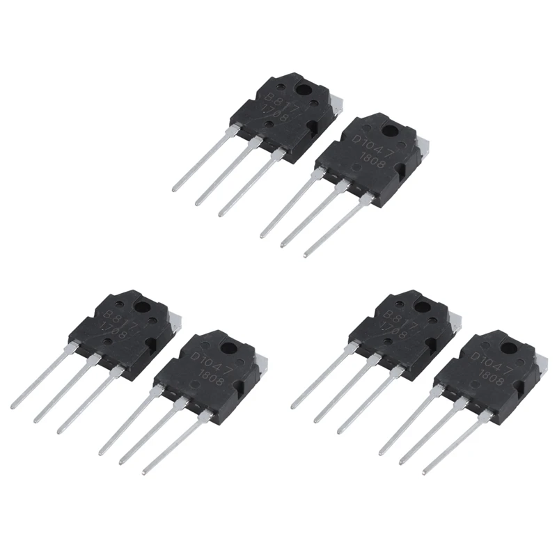 

6 Silicon Transistor - D 1047 + B 817, 200 V, 12 A