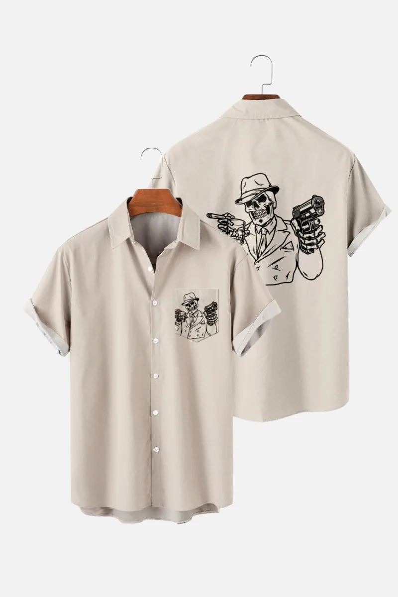 2022 Western Skull Summer Men's Casual 