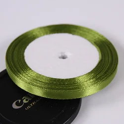 Silk Satin Ribbon Roll - 22 Meters, 6mm Wide - Ideal for Gift Wrapping, Party Decor, and DIY Crafts (Army Green)