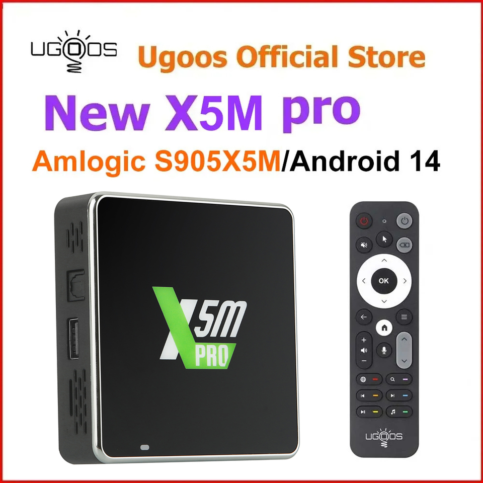 Ugoos X5M PRO Smart TV Box Android 14 Amlogic S905X5M 4GB 32GB 2.4G/5G WIFI BT5.4 1000M 4K Set Top Box Media Player