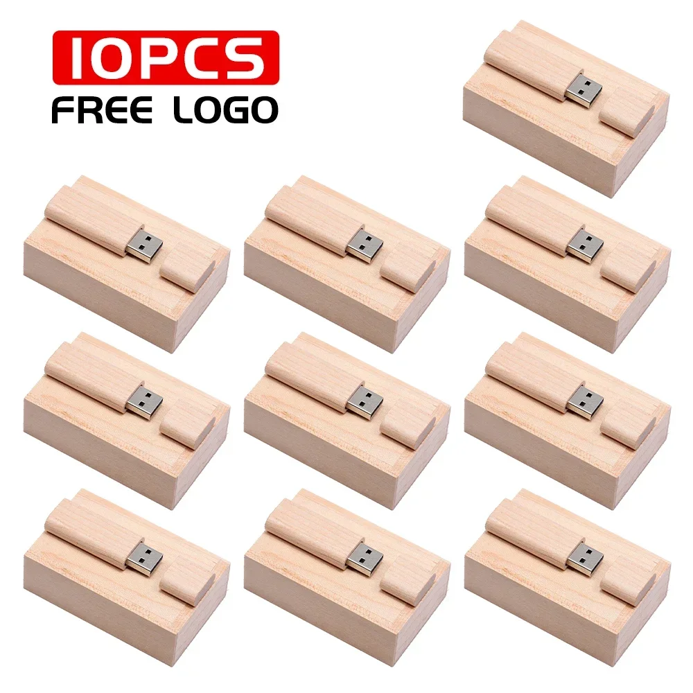 Usb 2.0 Flash Drives 128gb Pen Drive de Madeira 16gb 32gb com Caixa Memory Stick 16gb Presente de Casamento u Disco Logotipo Personalizado Gratuito 10 Peças Lote - Imagem 6