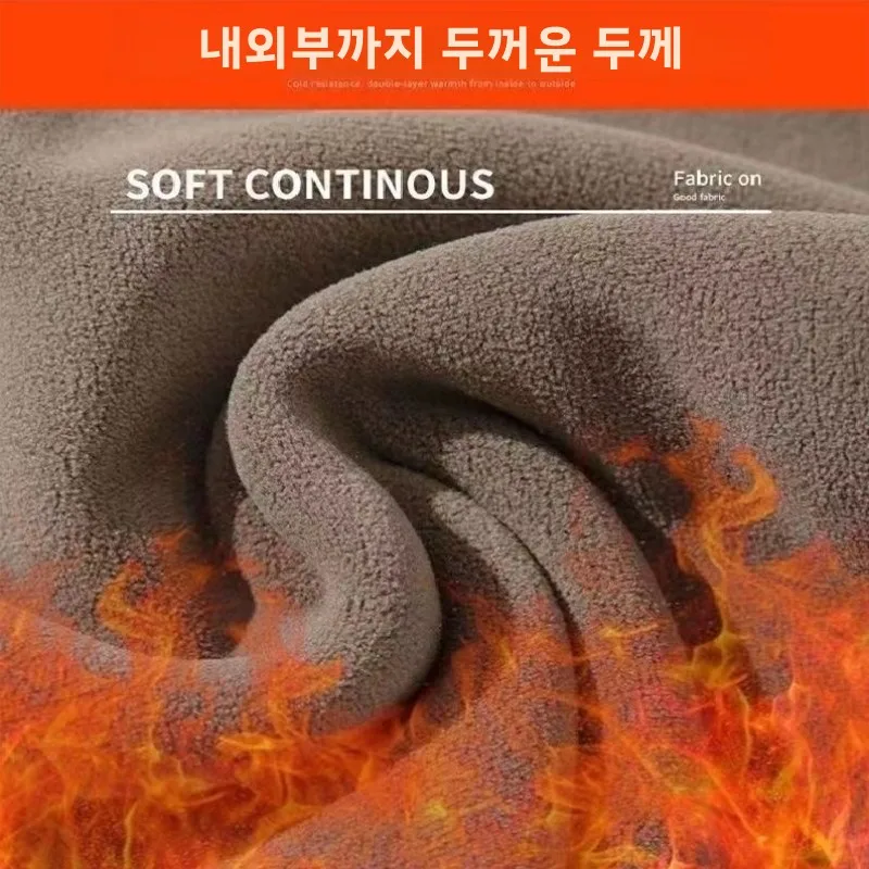소년을 위한 두꺼운 양면 양털 겨울 스포츠 바지는 실내 야외 홈웨어 탄성 튜브 다리 따뜻하고 아늑합니다