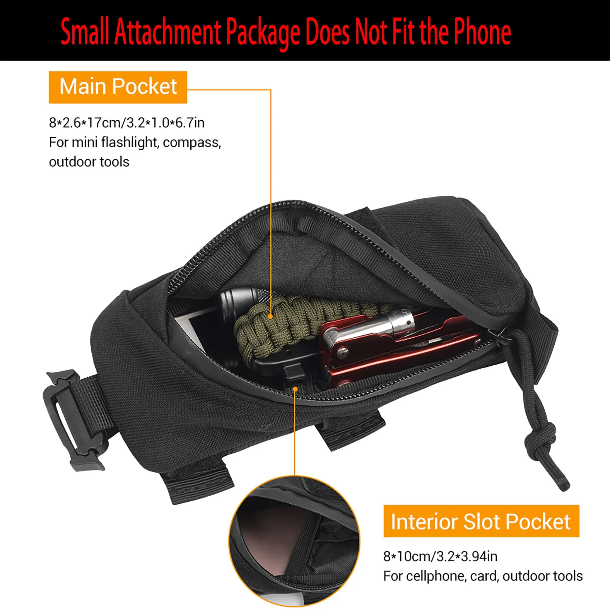 Tactical Nylon Molle Backpack Accessory Pouch for Outdoor Use