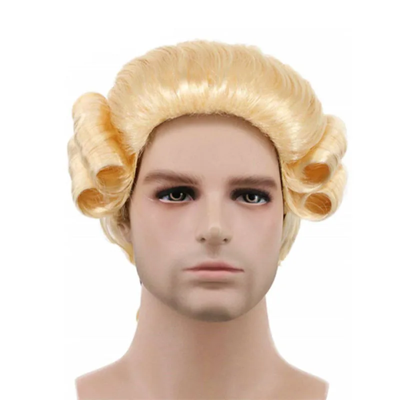 Anwalt Beurteilen Barock Cosplay Lockige Perücke Grau Weiß Schwarz Männer Kostüm Perücken Deluxe Historische Lange Synthetische Perücke Für Halloween 2022 – Detail 17