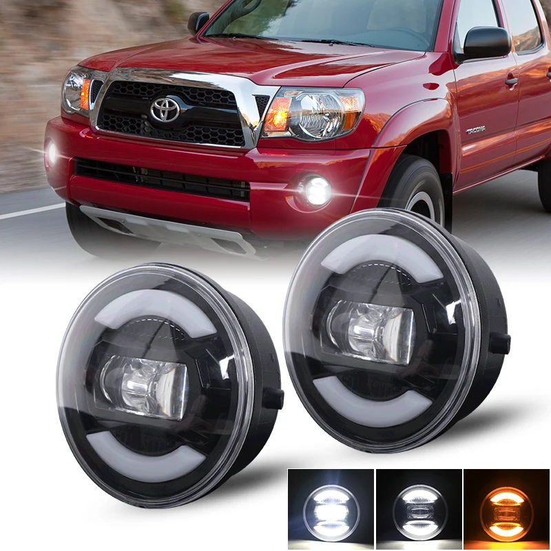 

1Pair LED Fog Light For Tacoma 2005-2011 Solara 2004-2006 Sequoia 2008-2015 Tundra 2007-2013 Front Bumper LED DRL Fog Lights