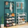 2025 Clothes Hanger Multi-Layer Shoe Rack Shelf Floor Standing Coat Racks Assemble Cloth Storage With Hooks Sneakers Organizer 3