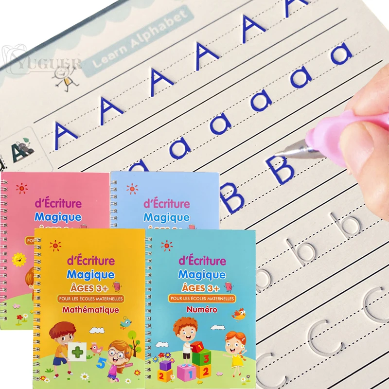 Magic Writing Workbooks with Pen Hold Aid Tool Grooved Handwriting Book kids  Writing Sticker Practice Copybook For Calligraphy - AliExpress