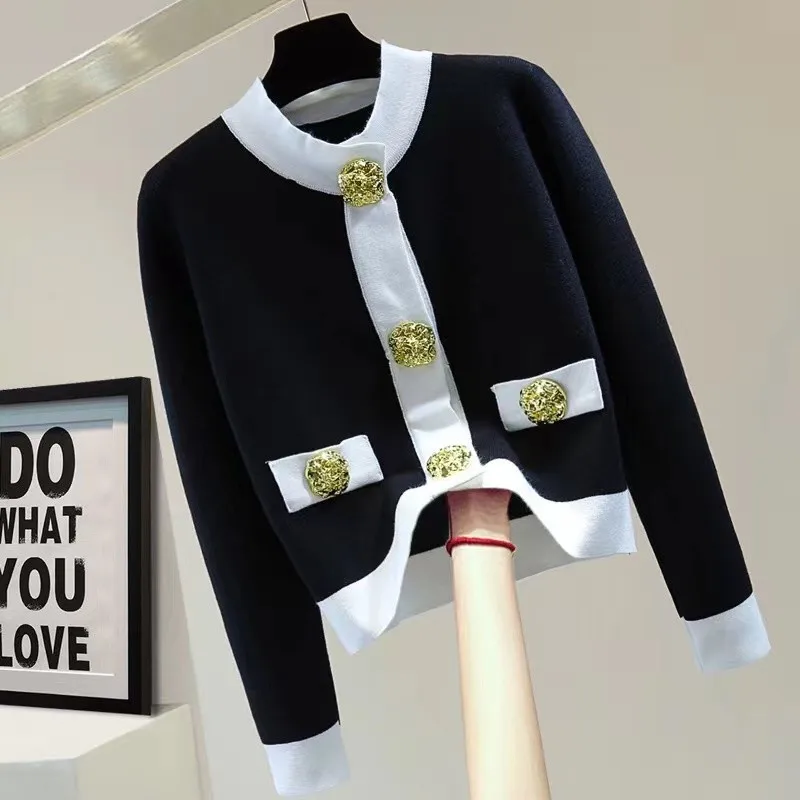 Cardigan Femme Oversize Style Coréen - Noir - Matière Acrylique - Boutonnage Devant - Manches Longues