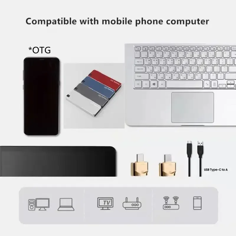 Portable SSD Solid State Drive External 1TB 500GB 2TB 4TB 8TB USB Type C USB 3.1 For Xiaomi For Laptops PC
