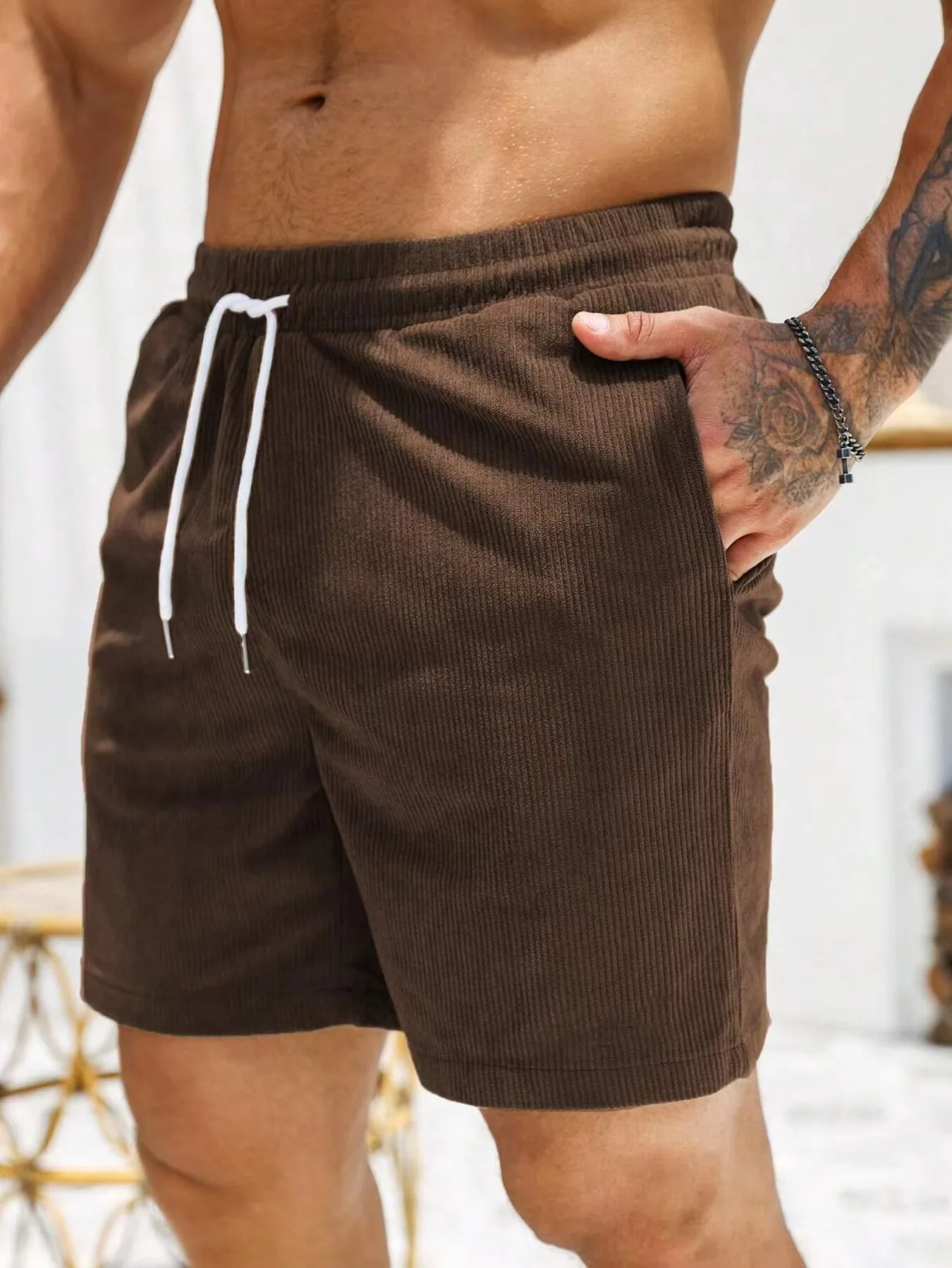 2024 American Heavy Duty Work Shorts Summer I Trendy Retro Corduroy Fashion Brand Men's Casual Shorts 2