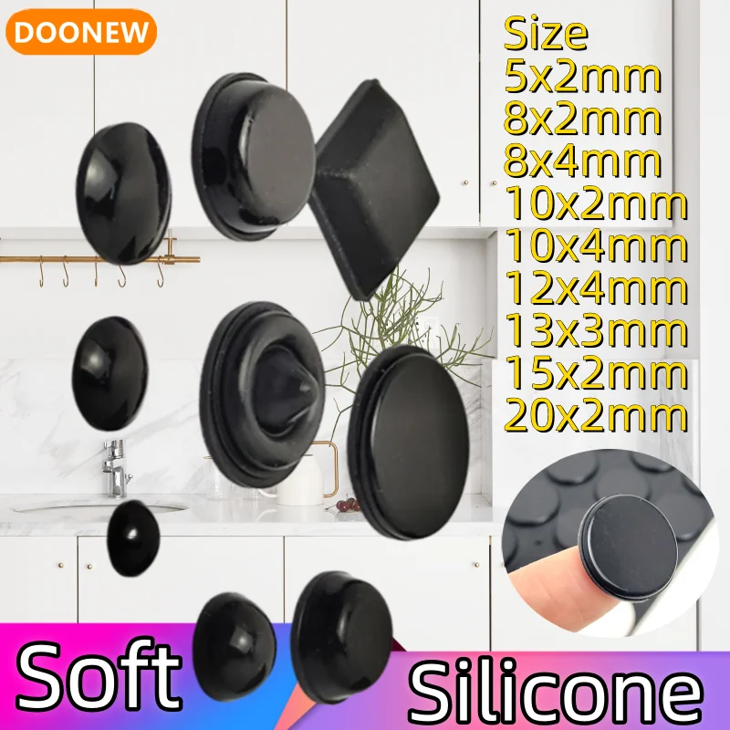 Self Adhesive Black Anti Slip Round Rubber Bumper Pads Silicone Feet Pads Sticky Silicone Shock Absorber silicone bumpers adhesive rubber pads