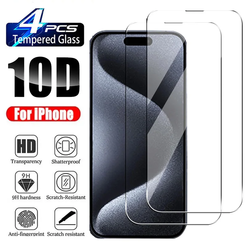 

4 шт. закаленное защитное стекло 11 Pro Max для IPhone 14 15 Plus 12 13 Mini