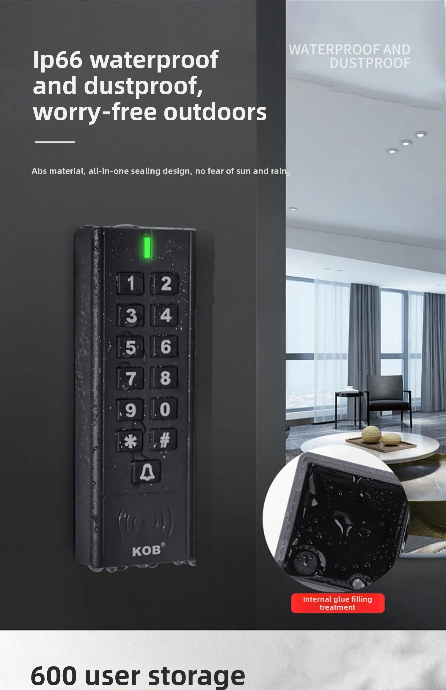 wireless access control system, wire-free card and password integrated machine,