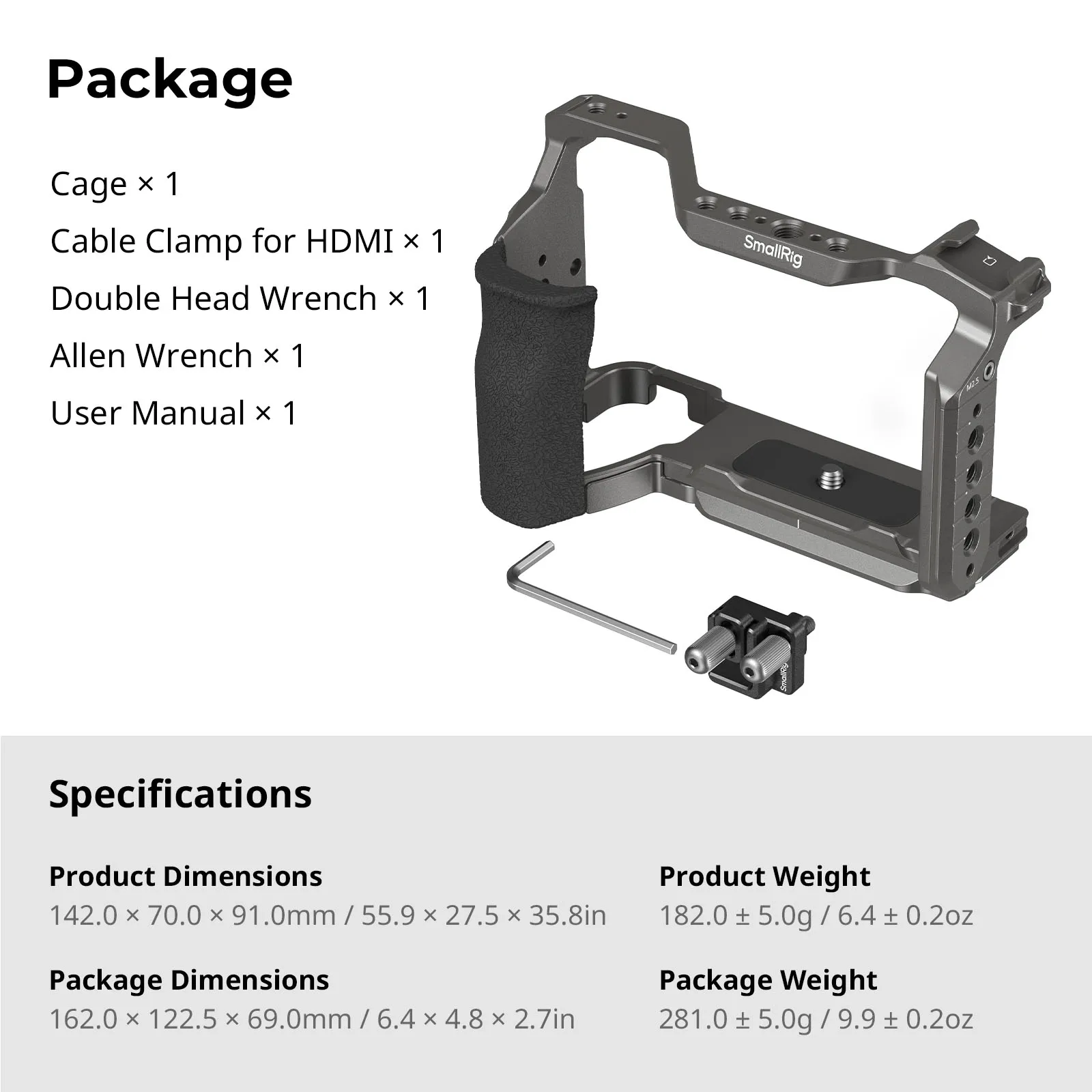 A6700 Cage HawkLock Quick Release Cage Kit for Sony Alpha 6700 w Silicone Grip &