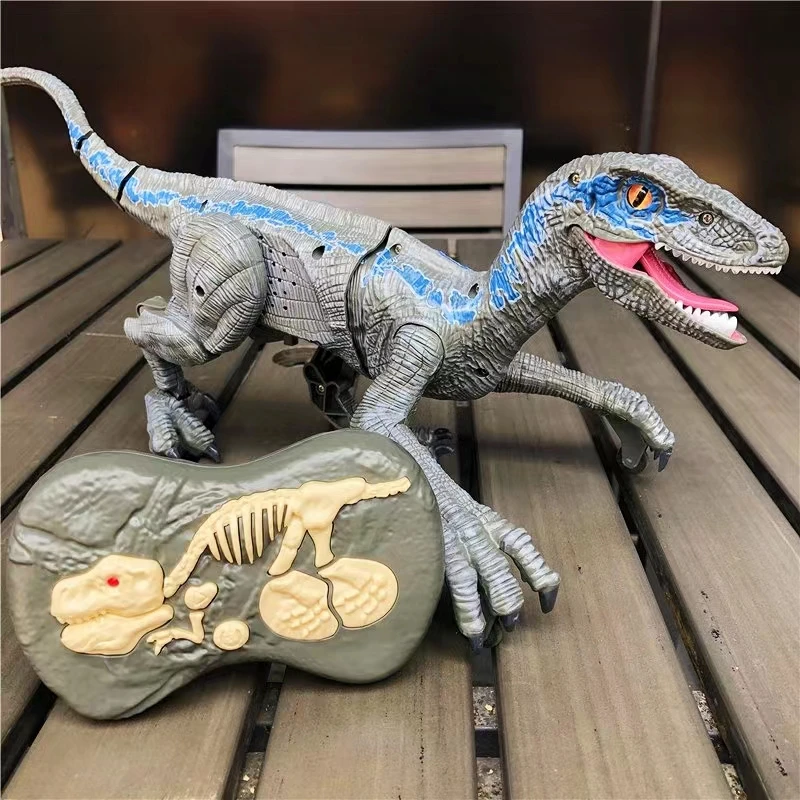 RC Dinosaur Raptor Robot electronic Intelligent 2.4G Remote Control Animals Music Light Toy Electric Toys For Children boys gift 2
